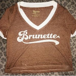 Mumu Size Small “Brunette” Graphic Crop Tee